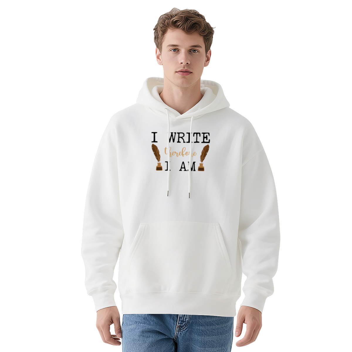 Unisex Graphic Hoodie - Phrase Write Therefore