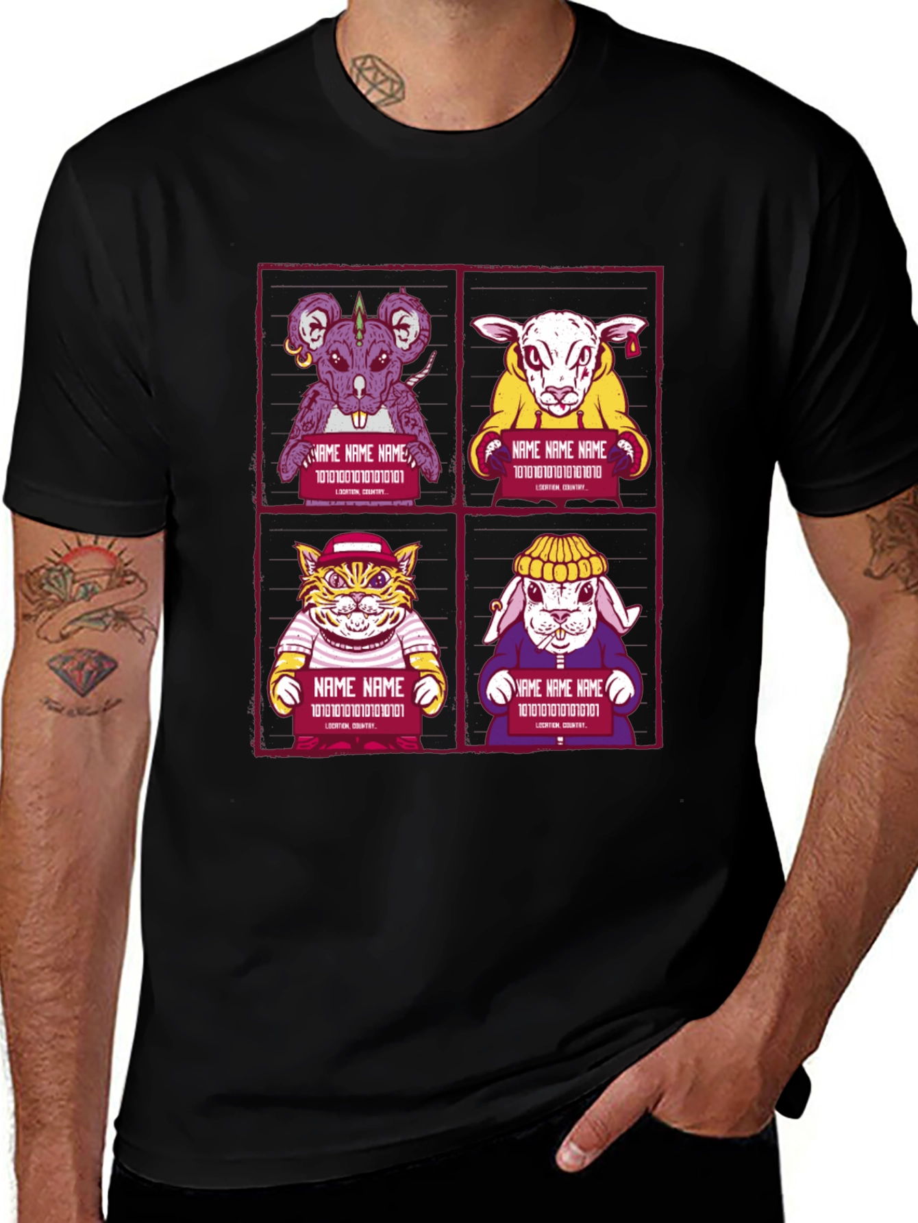 Animal Mugshot T-Shirt - Cool Graphic Tee