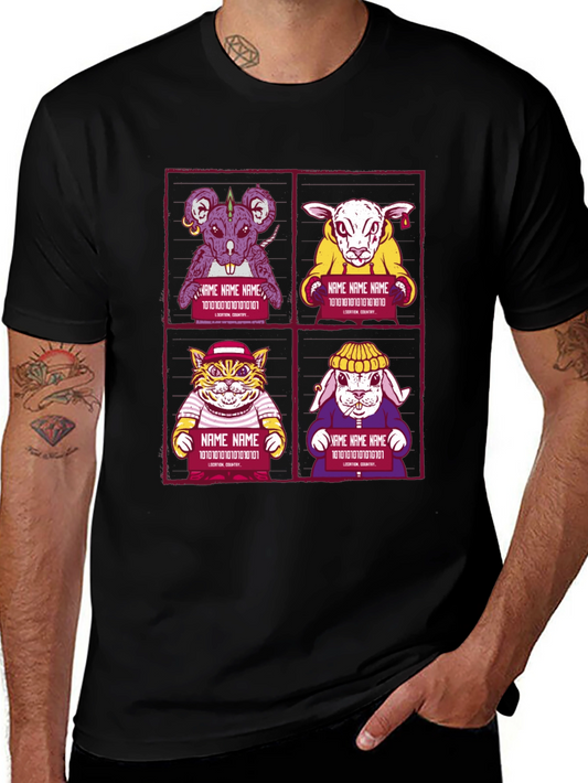 Animal Mugshot T-Shirt - Cool Graphic Tee