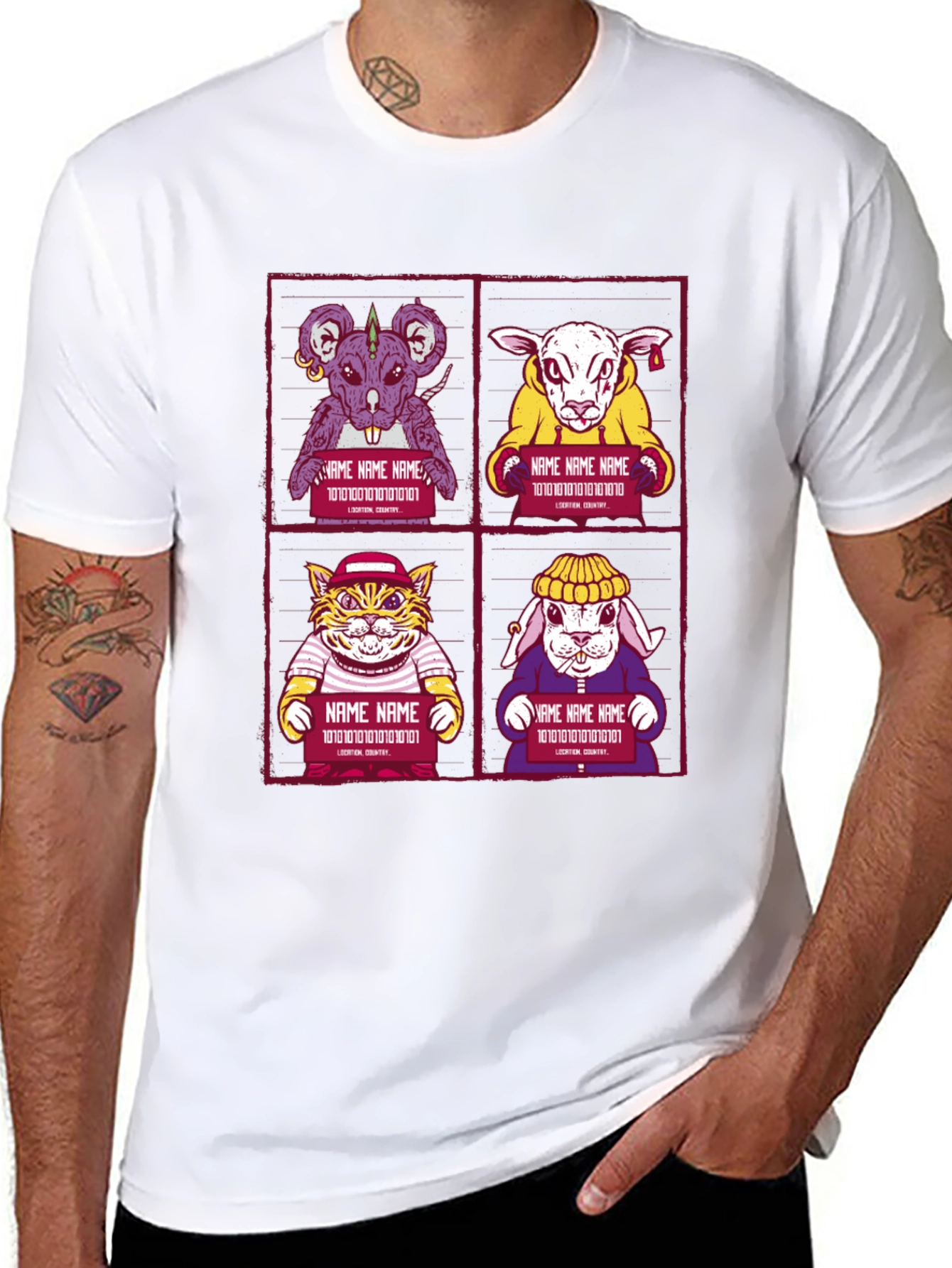 Animal Mugshot T-Shirt - Cool Graphic Tee