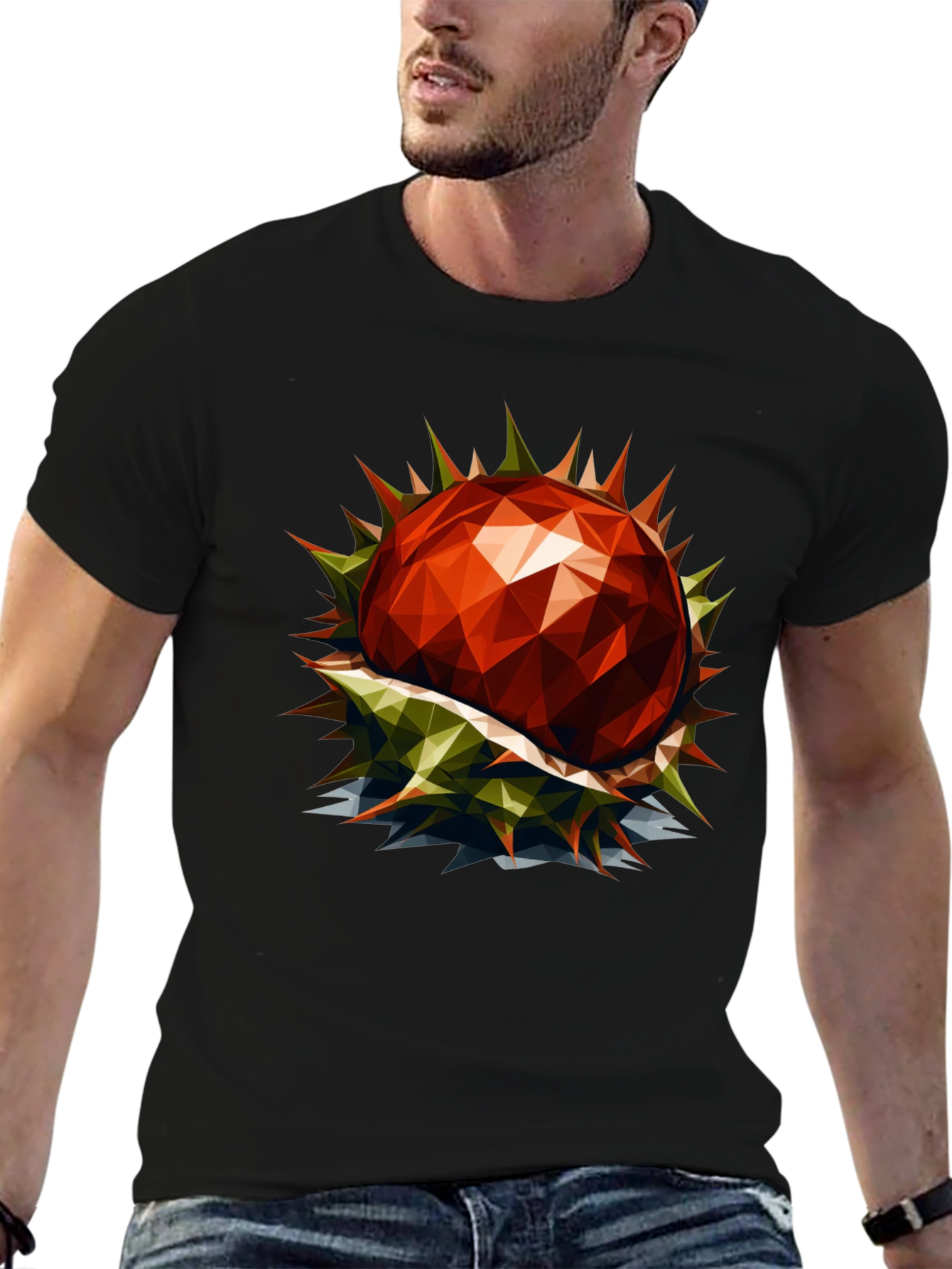 Geometric Chestnut Graphic T-Shirt