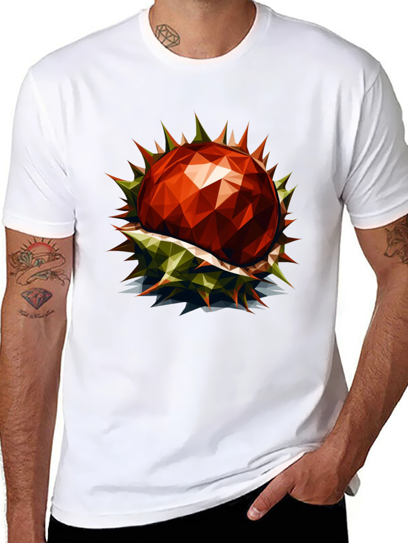 Geometric Chestnut Graphic T-Shirt
