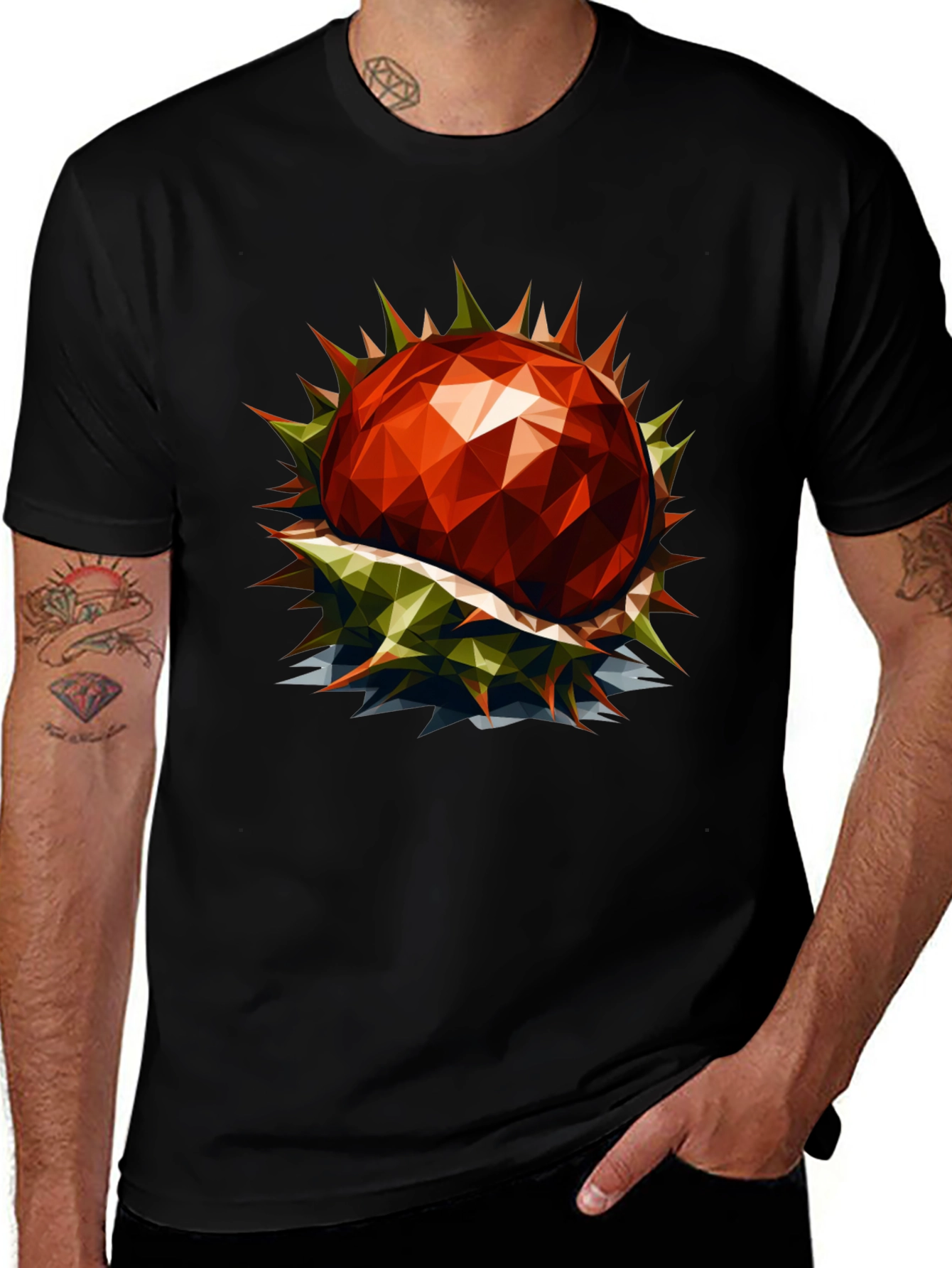 Geometric Chestnut Graphic T-Shirt