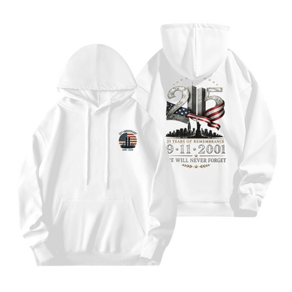 25 Years Of Remembrance 9?11?2001 Memorial Double?Sided Hoodie