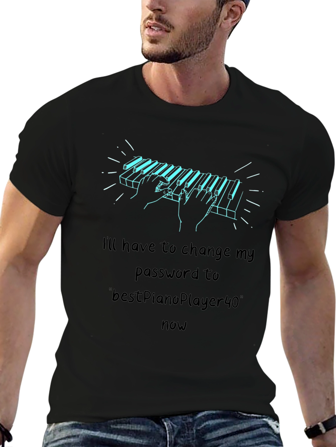 Piano Password T-Shirt - Musician Humor Tee