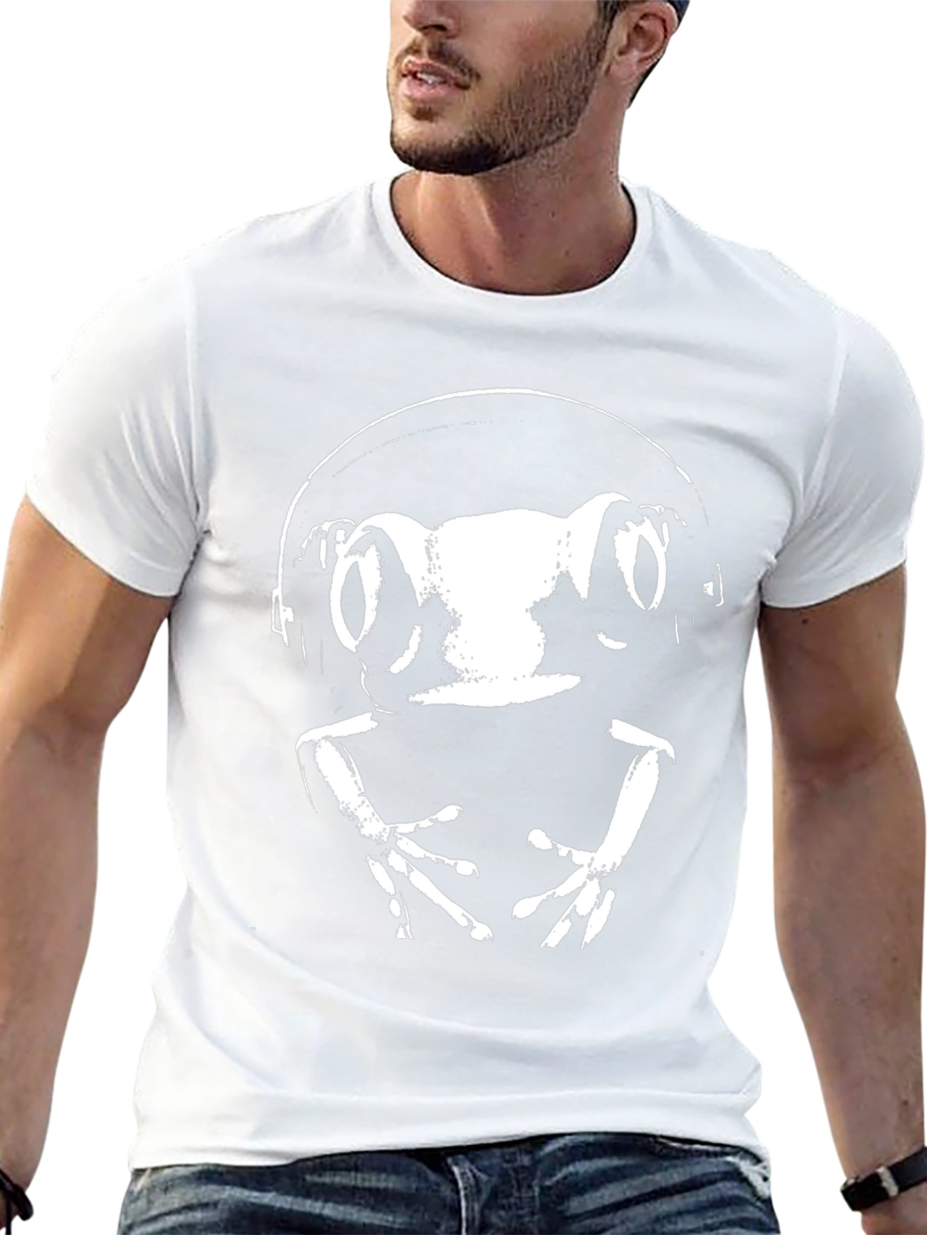 Frog DJ Black T-Shirt Cool Animal Graphic Tee