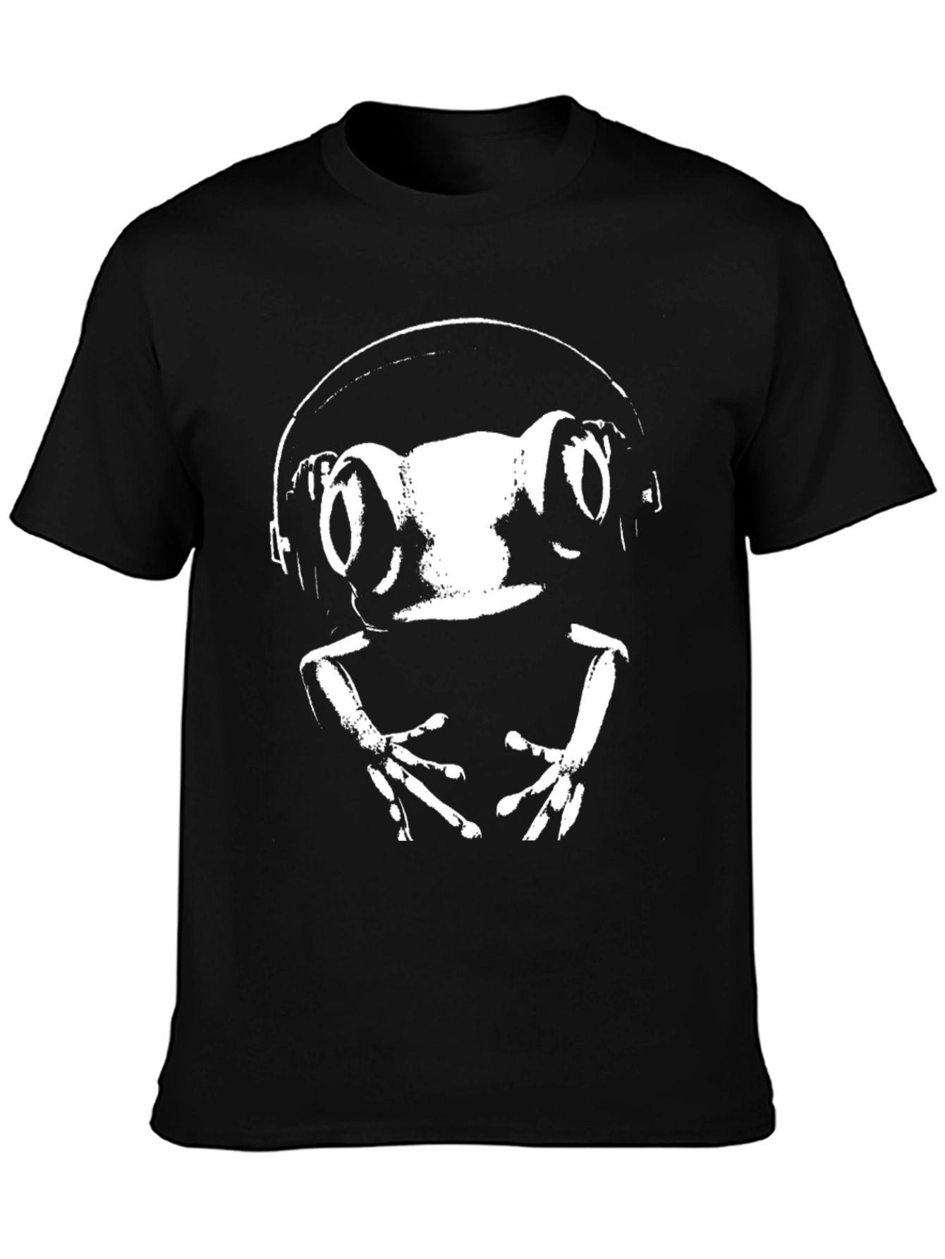 Frog DJ Black T-Shirt Cool Animal Graphic Tee