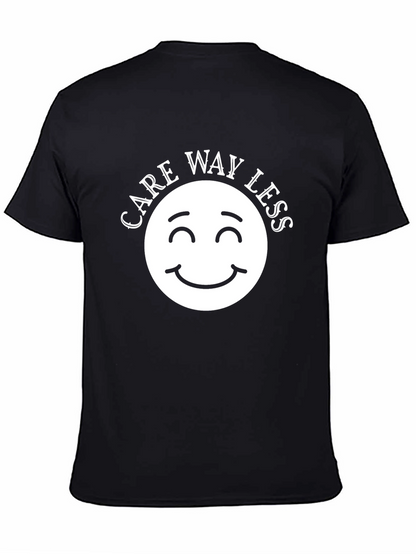 Care Way Less Graphic T-Shirt - Black Crew Neck