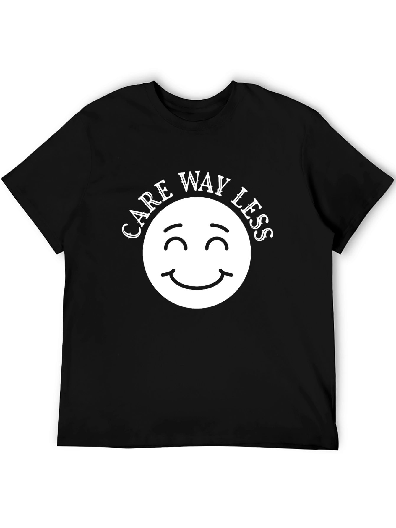 Care Way Less Graphic T-Shirt - Black Crew Neck