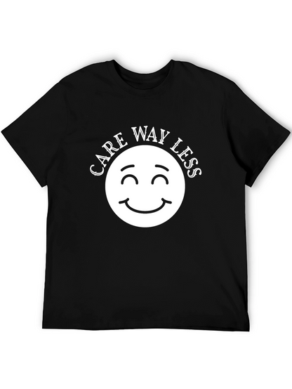 Care Way Less Graphic T-Shirt - Black Crew Neck