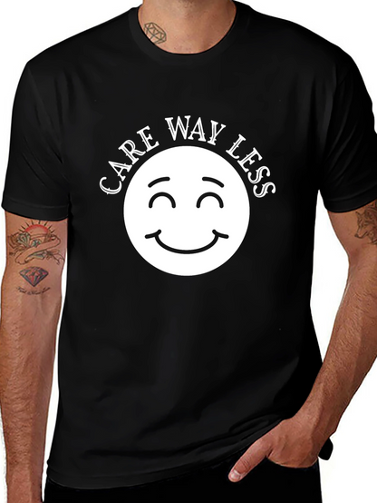 Care Way Less Graphic T-Shirt - Black Crew Neck