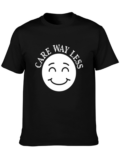 Care Way Less Graphic T-Shirt - Black Crew Neck