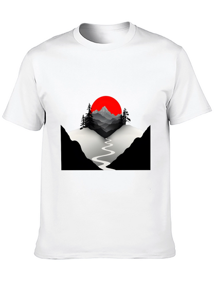 Mountains & Sun Graphic Tee - Black