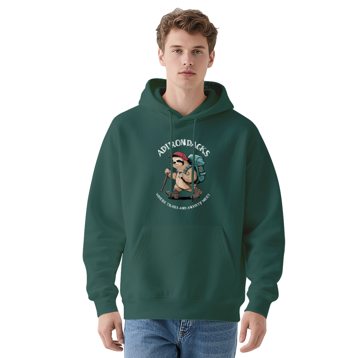 Sloth Hiker Adirondacks Anxiety Hoodie