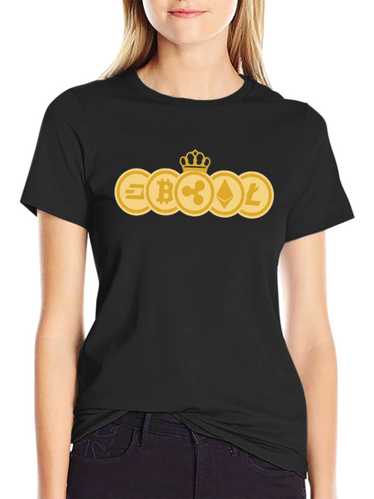 Crypto Coins Tee - Bitcoin Ethereum Litecoin Ripple Dash