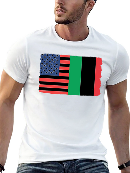 Pan-African Flag American Flag T-Shirt