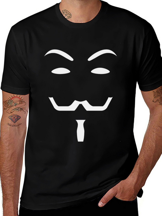 Anonymous Mask T-Shirt - Black - Guy Fawkes