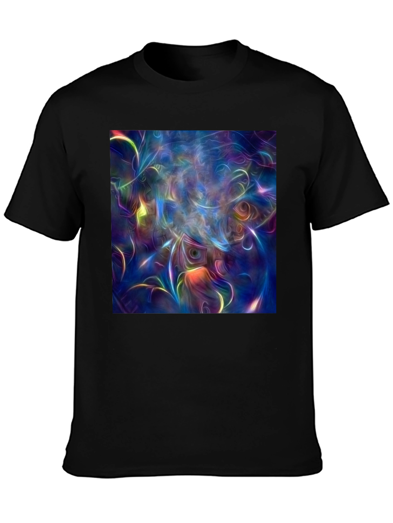 Surreal Art Print Black Cotton T-Shirt