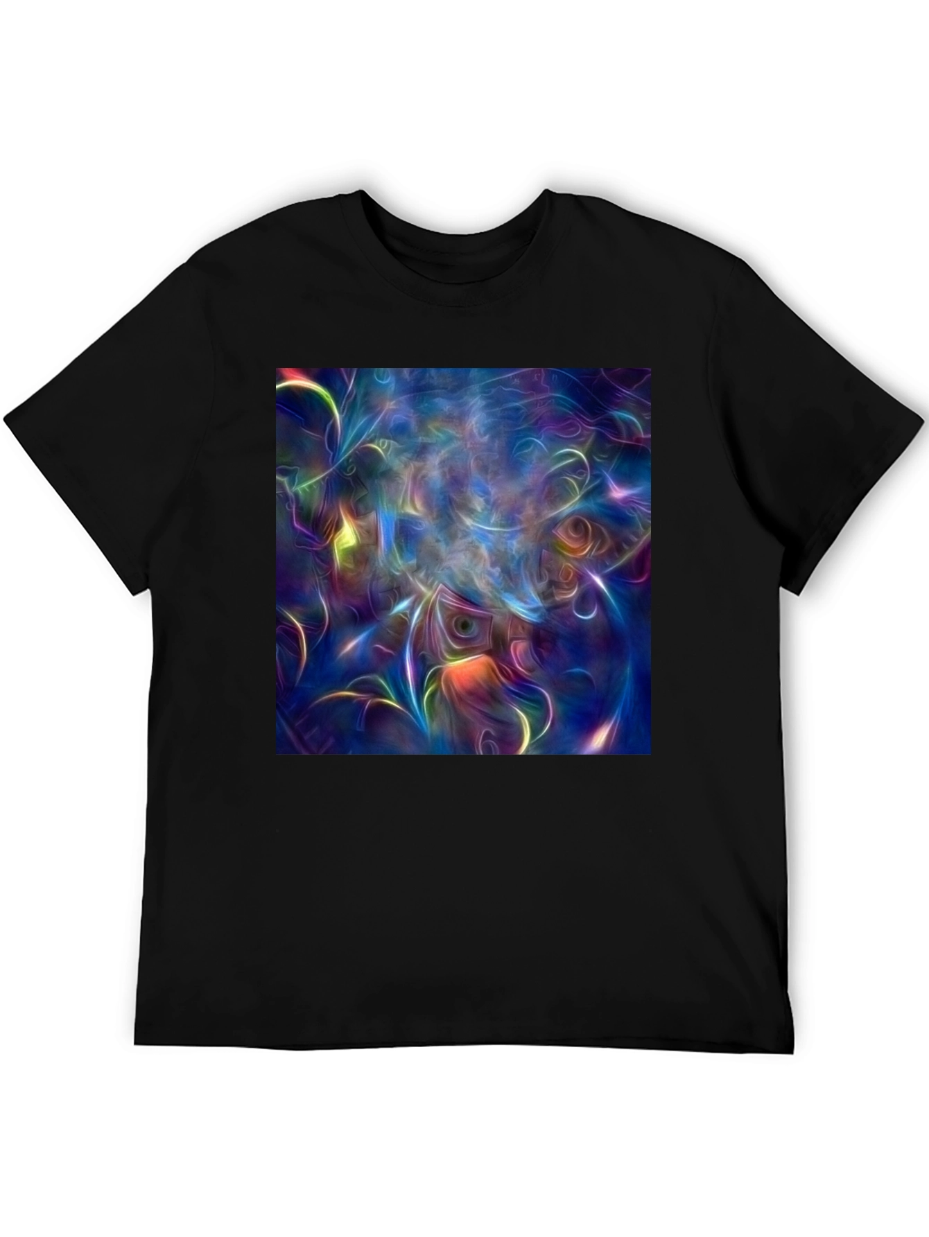 Surreal Art Print Black Cotton T-Shirt