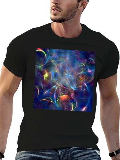 Surreal Art Print Black Cotton T-Shirt