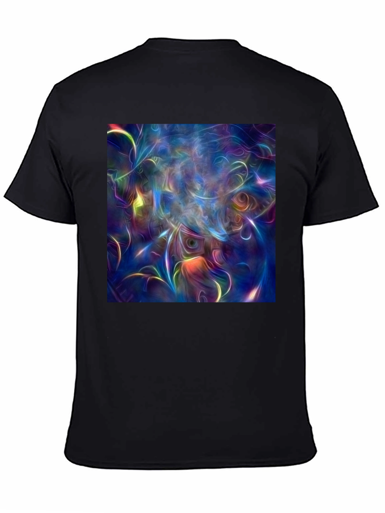 Surreal Art Print Black Cotton T-Shirt