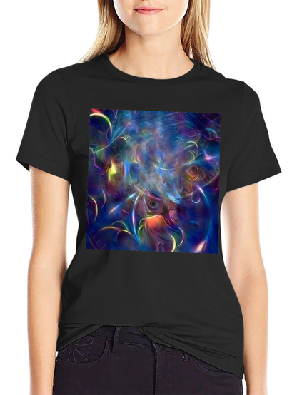 Surreal Art Print Black Cotton T-Shirt