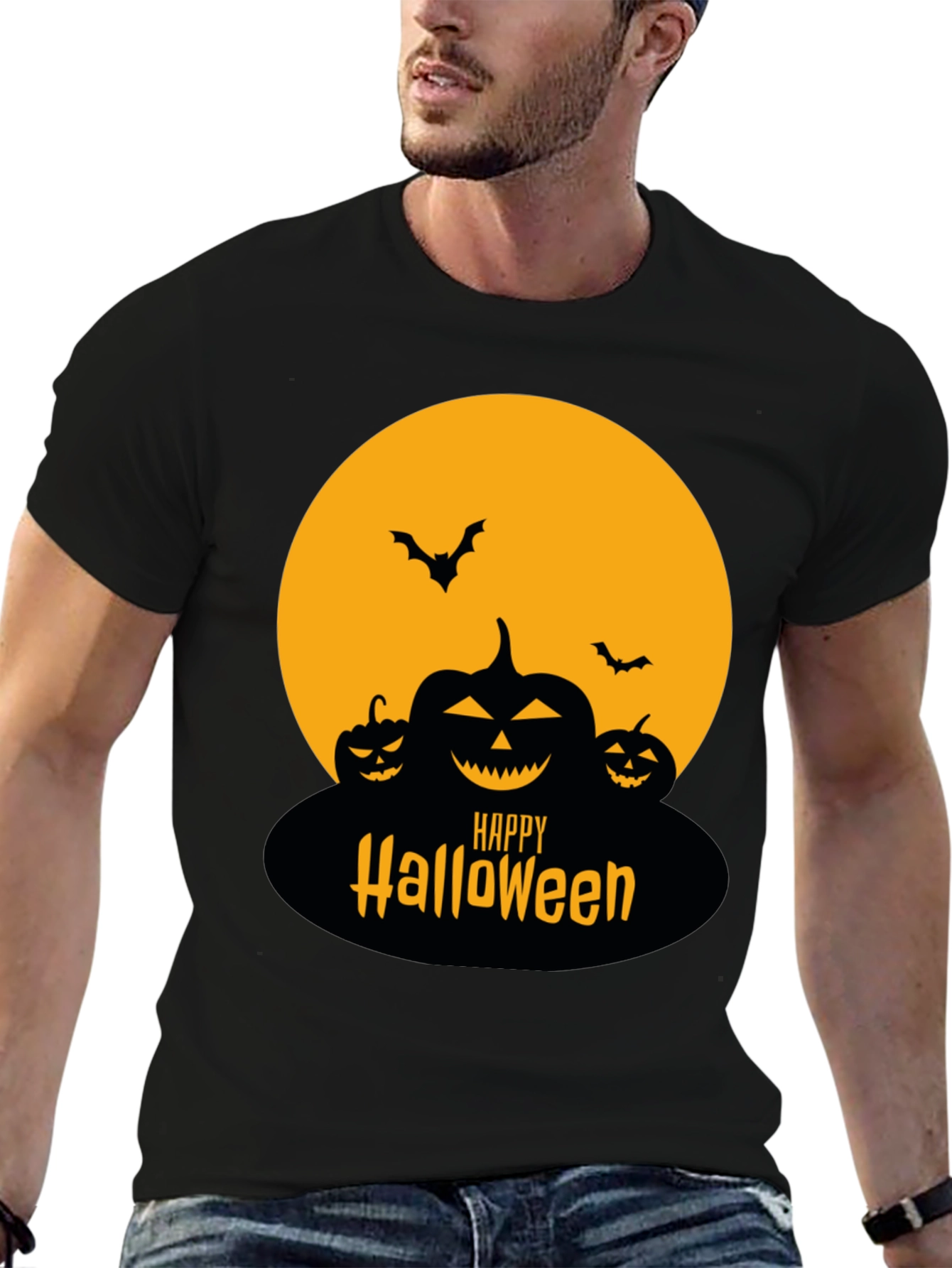 Happy Halloween T-Shirt - Spooky Pumpkin Design