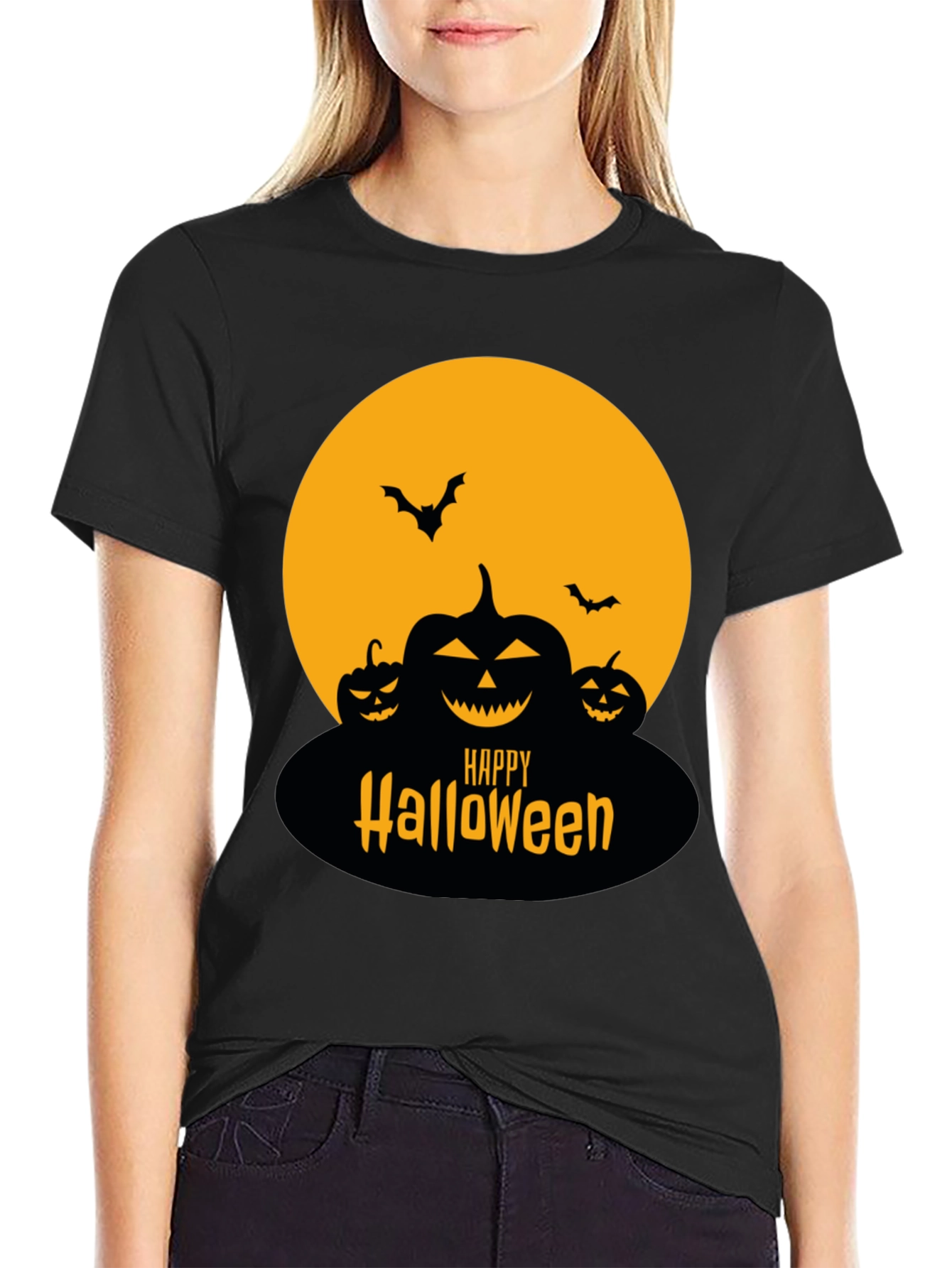 Happy Halloween T-Shirt - Spooky Pumpkin Design