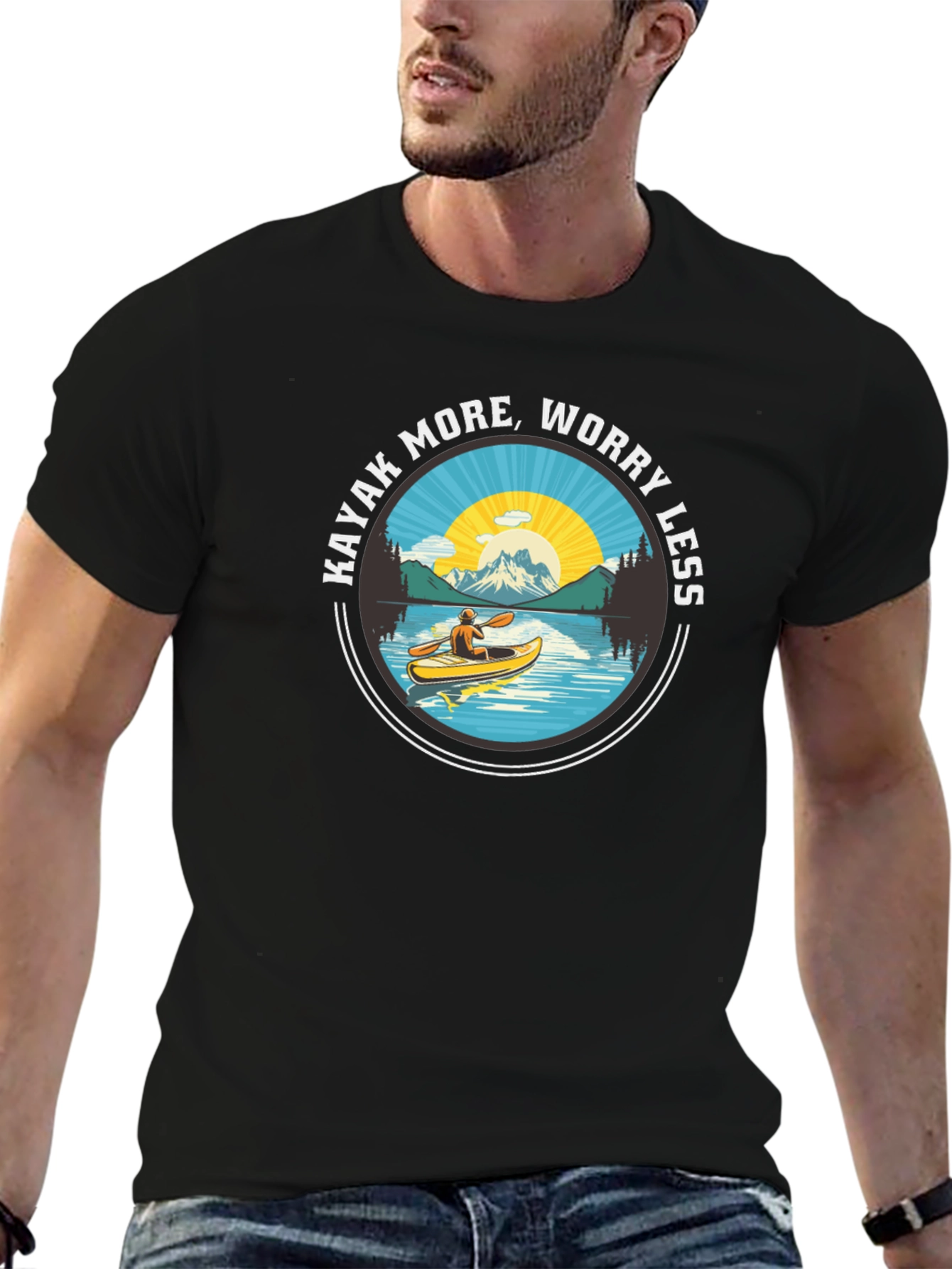 Kayak More Worry Less - Graphic T-Shirt