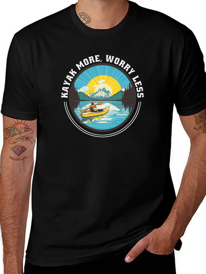 Kayak More Worry Less - Graphic T-Shirt