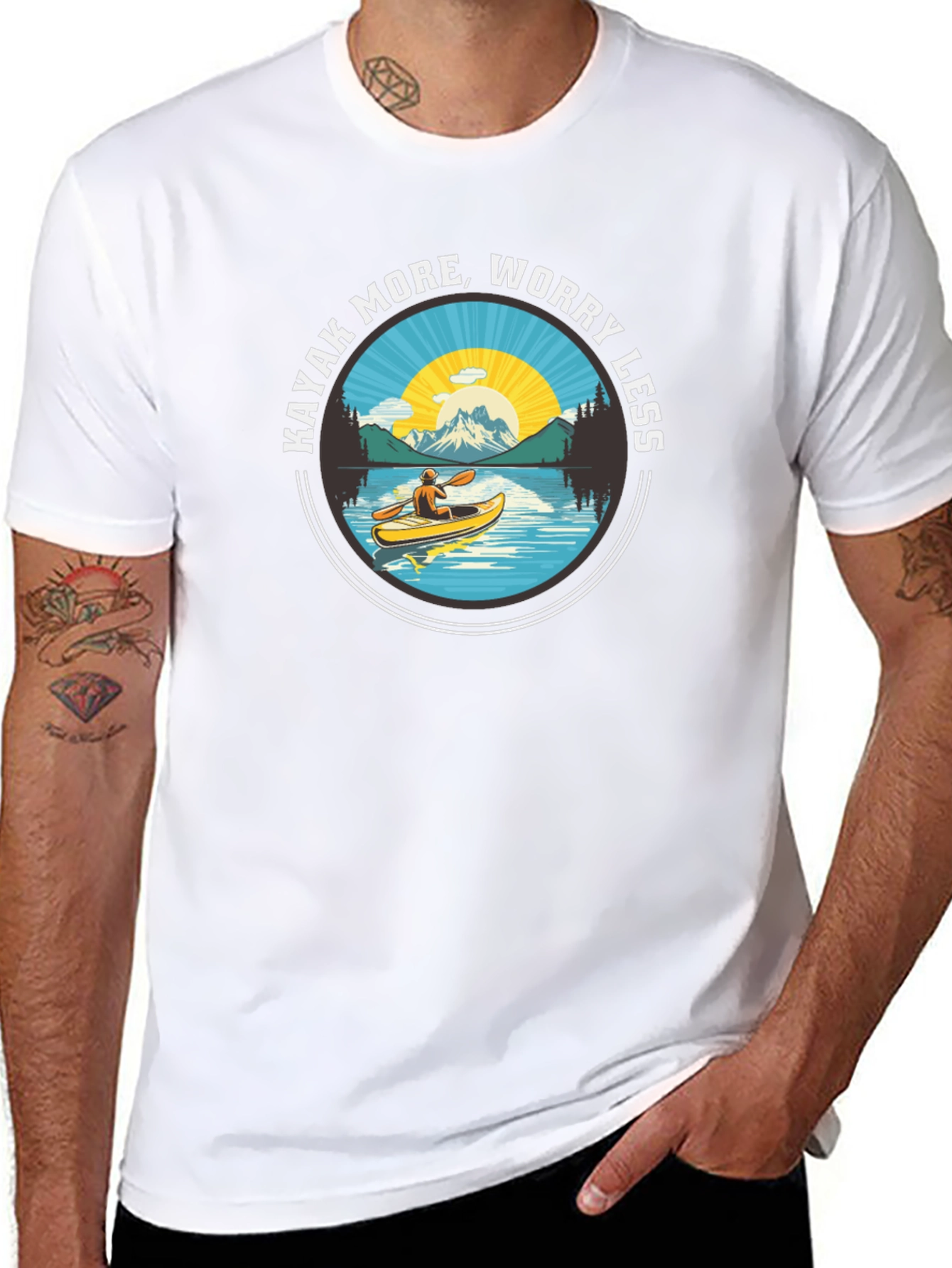 Kayak More Worry Less - Graphic T-Shirt