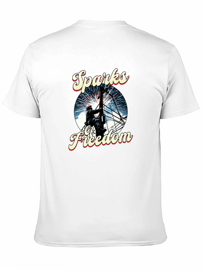 Sparks of Freedom Patriotic Graphic T-Shirt