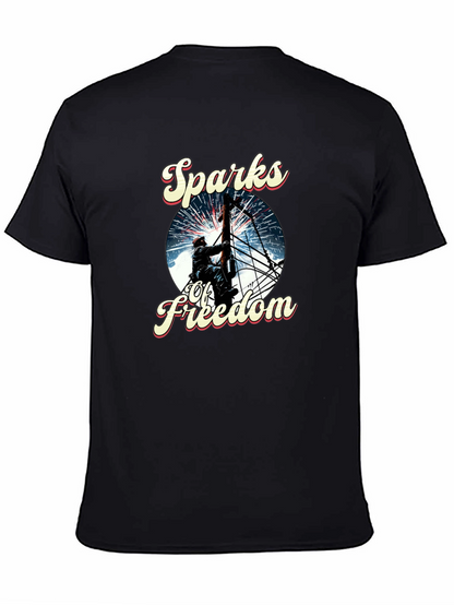 Sparks of Freedom Patriotic Graphic T-Shirt