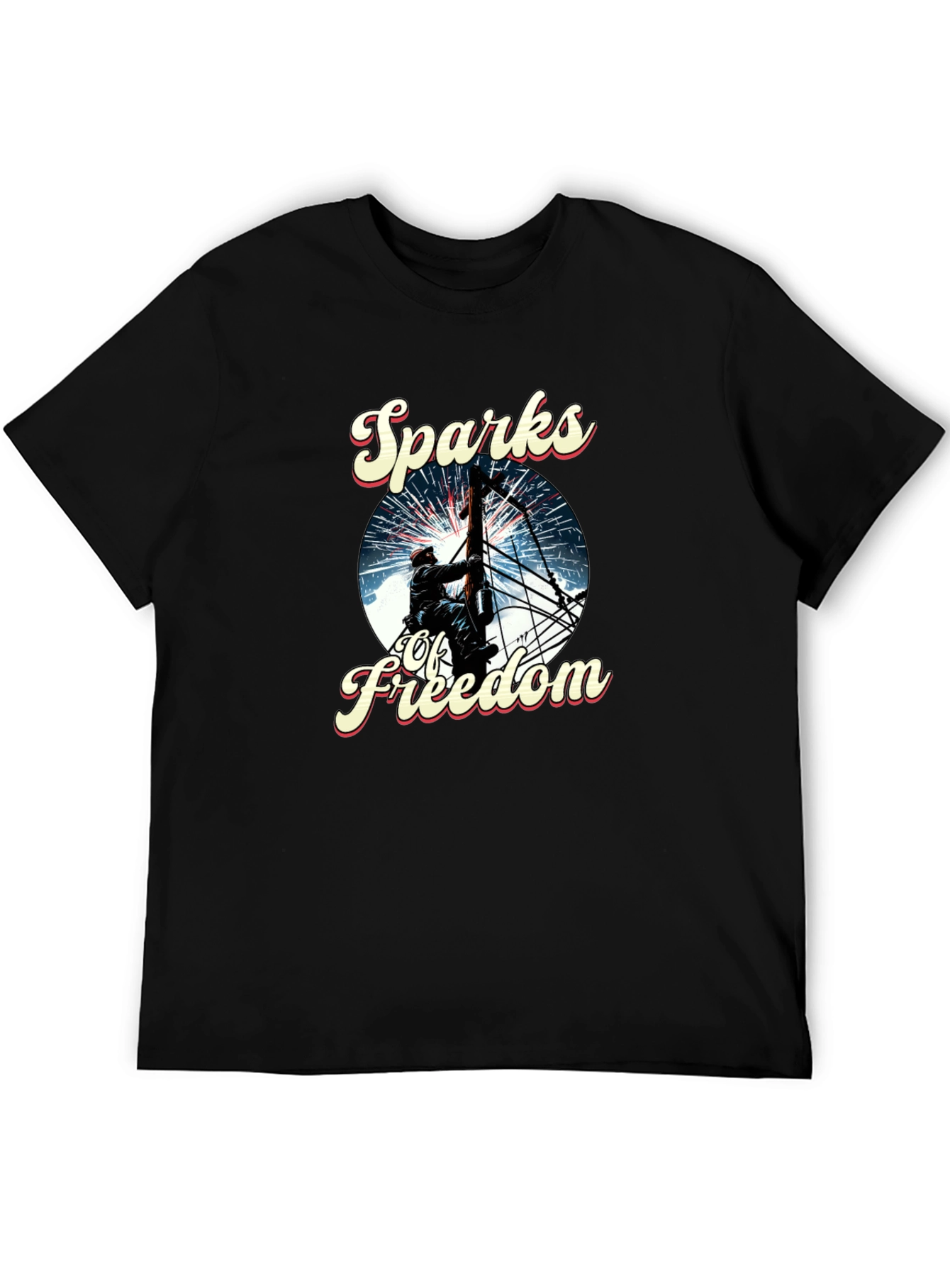 Sparks of Freedom Patriotic Graphic T-Shirt