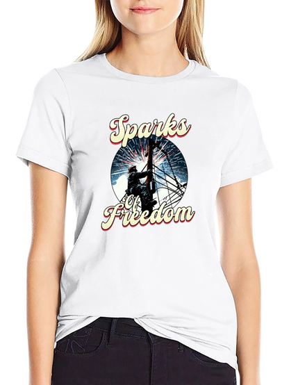 Sparks of Freedom Patriotic Graphic T-Shirt
