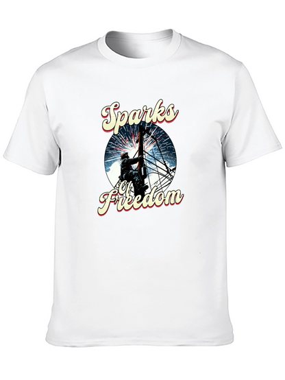Sparks of Freedom Patriotic Graphic T-Shirt