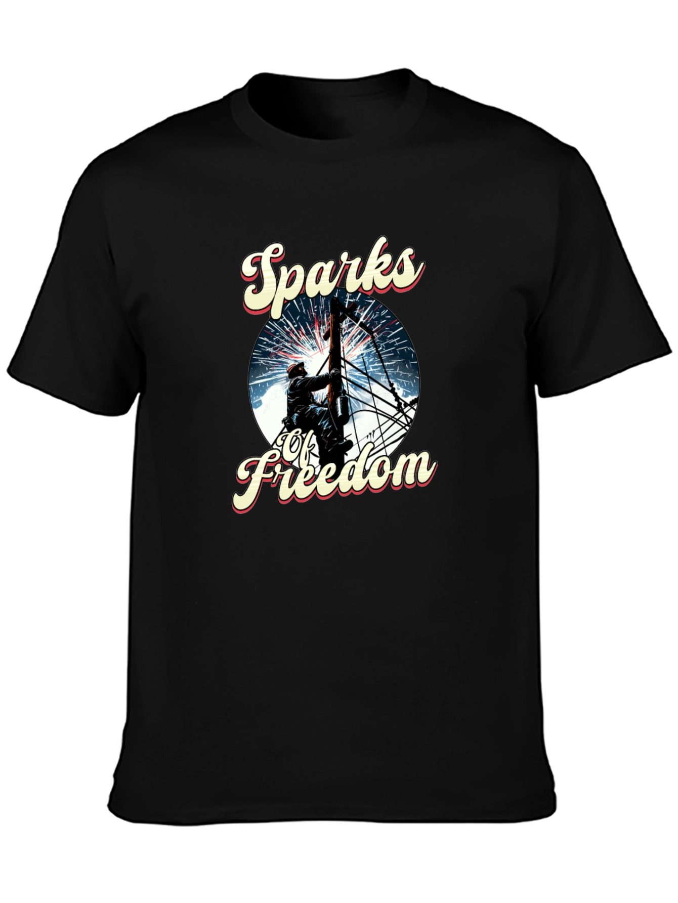 Sparks of Freedom Patriotic Graphic T-Shirt