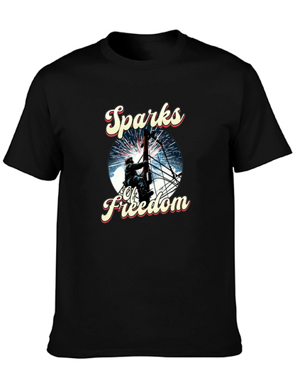 Sparks of Freedom Patriotic Graphic T-Shirt