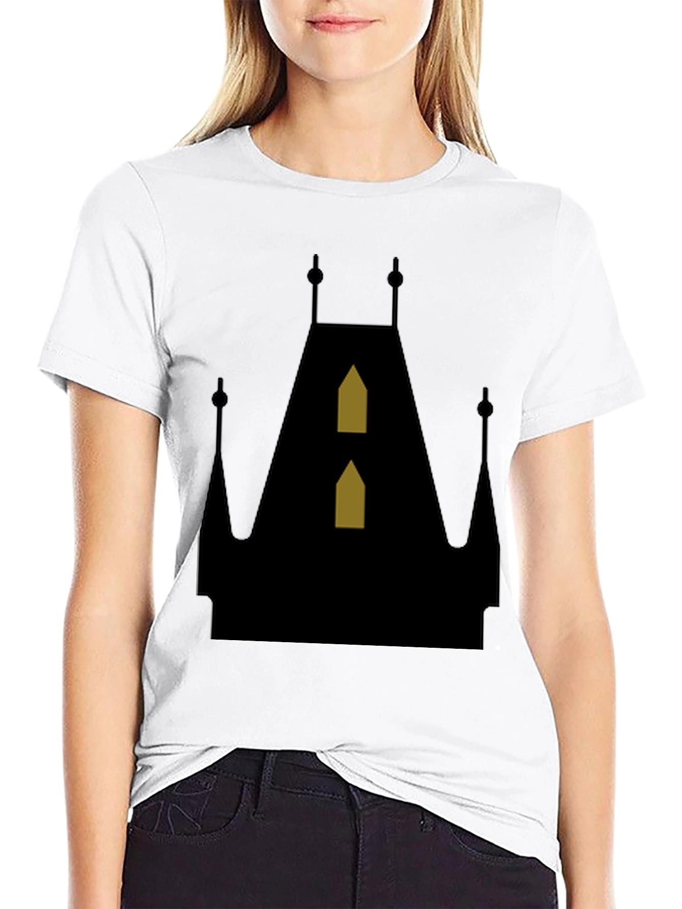 Gothic Castle Silhouette T-Shirt - Unique Design
