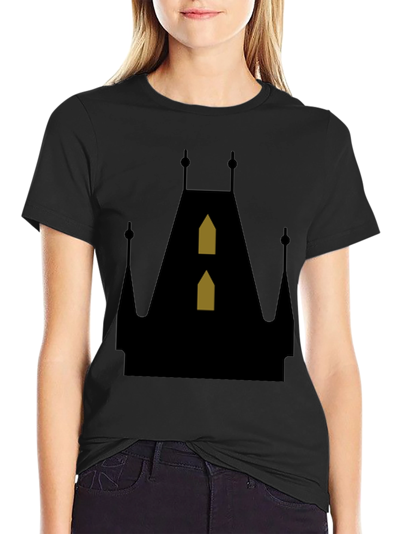 Gothic Castle Silhouette T-Shirt - Unique Design