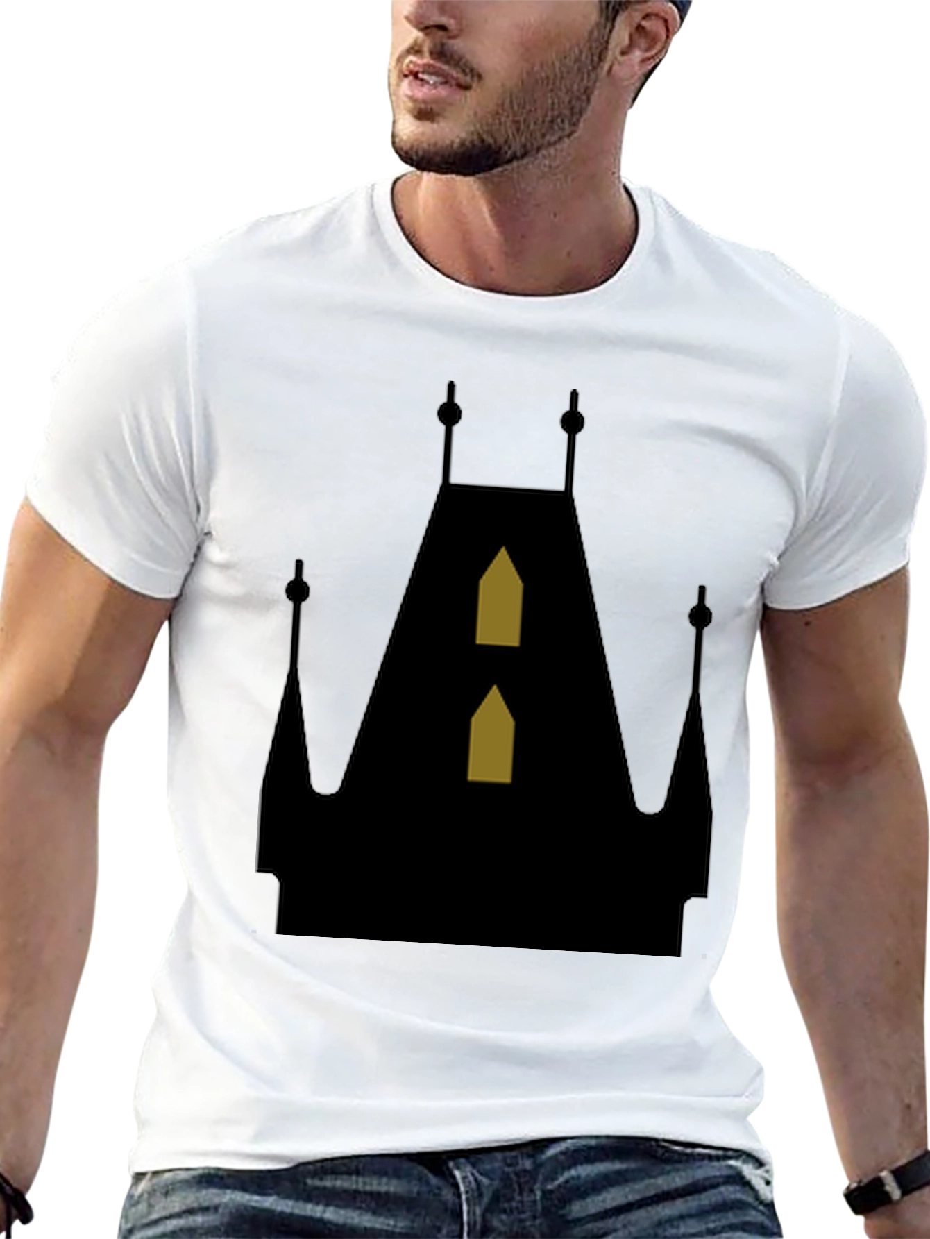 Gothic Castle Silhouette T-Shirt - Unique Design