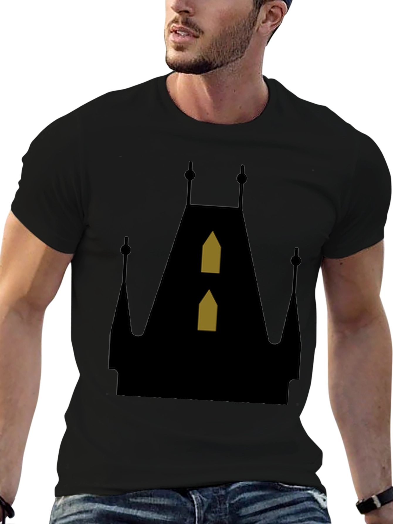 Gothic Castle Silhouette T-Shirt - Unique Design