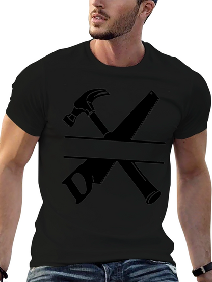 Carpenter Hammer and Saw Graphic T-Shirt