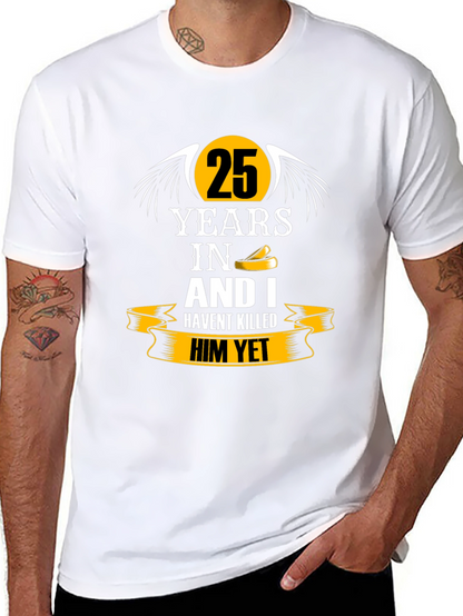 25 Years Anniversary Humor Black T-Shirt
