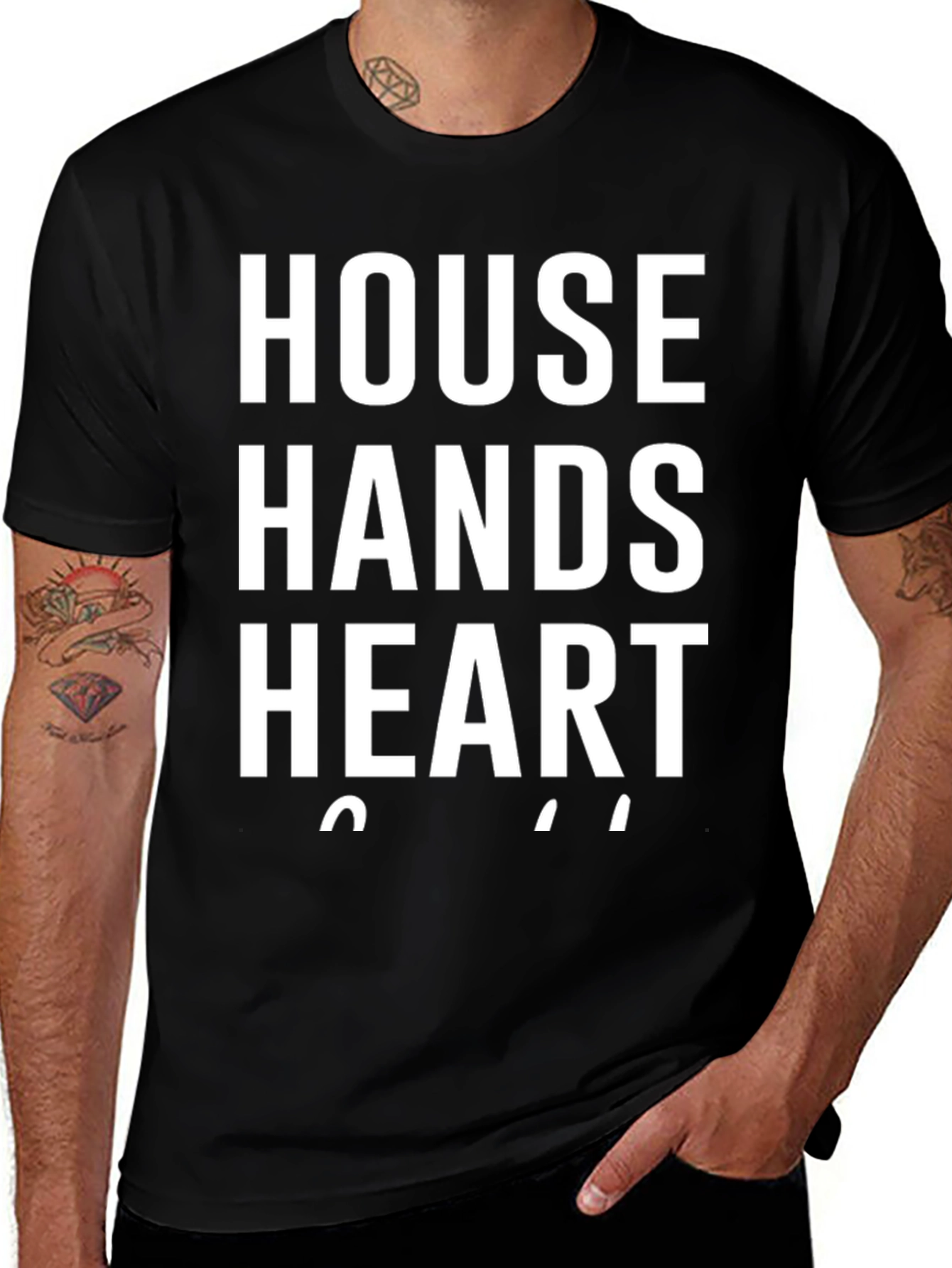 House Hands Heart T-Shirt - Black Graphic Tee