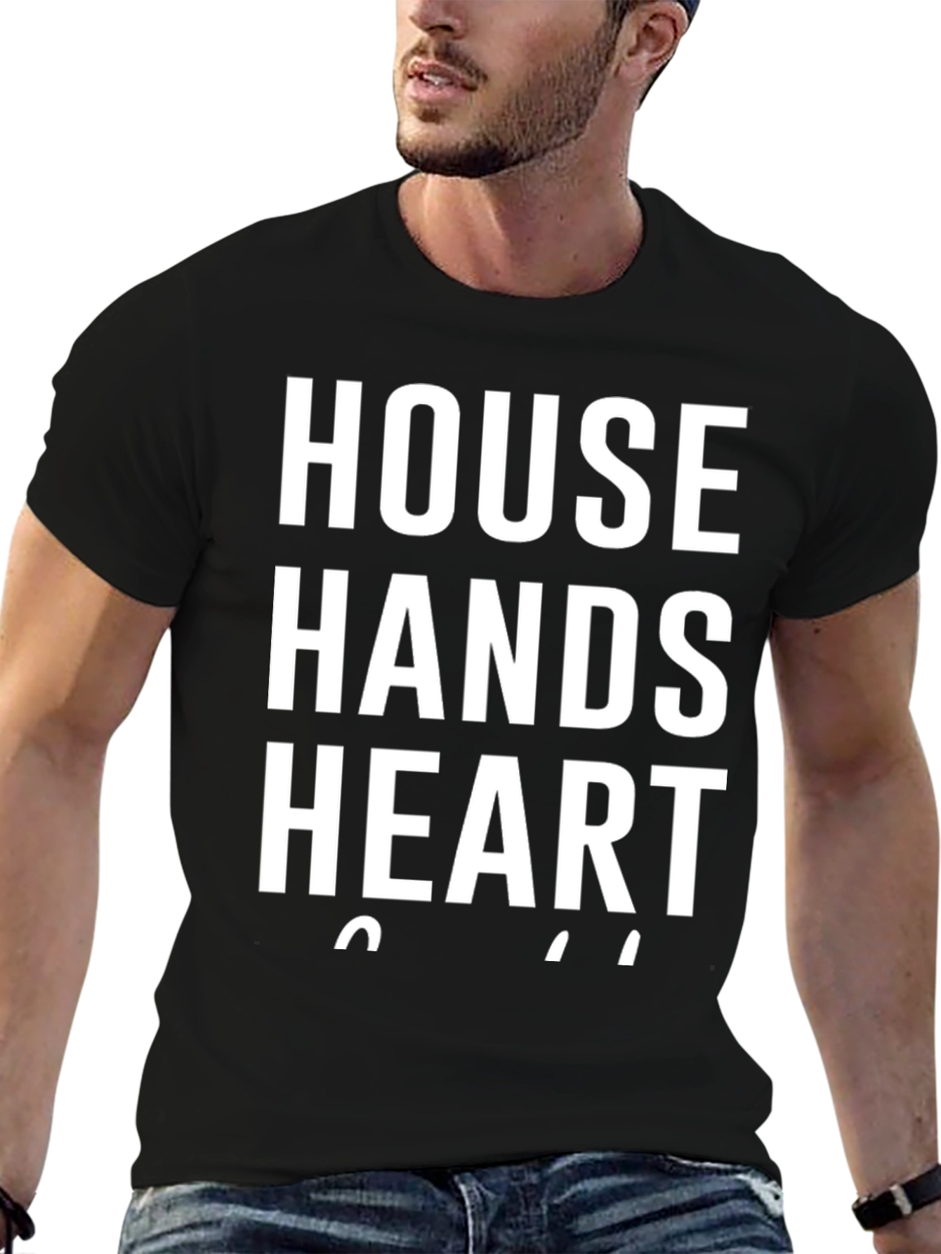 House Hands Heart T-Shirt - Black Graphic Tee