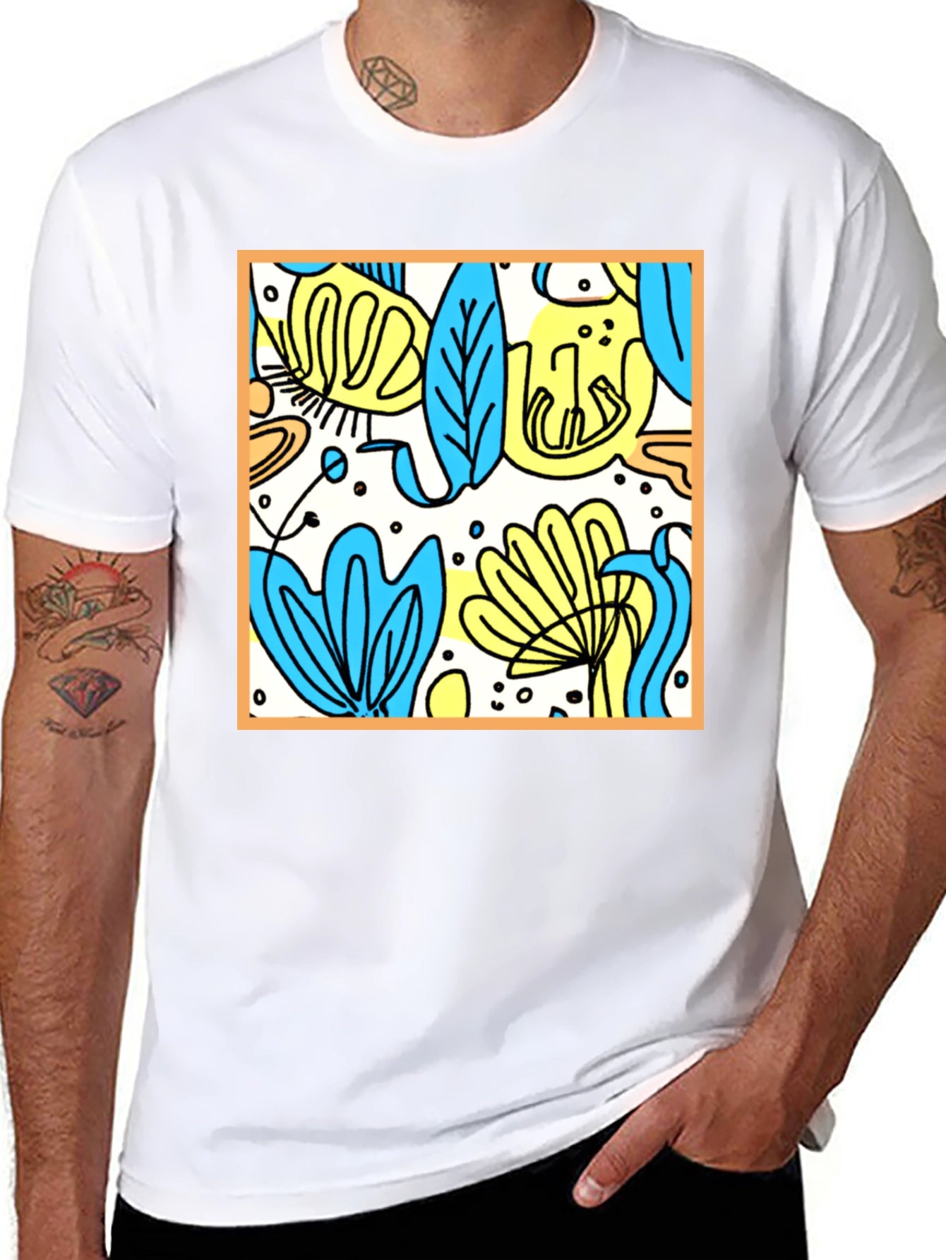 Abstract Floral T-Shirt - Modern Graphic Tee