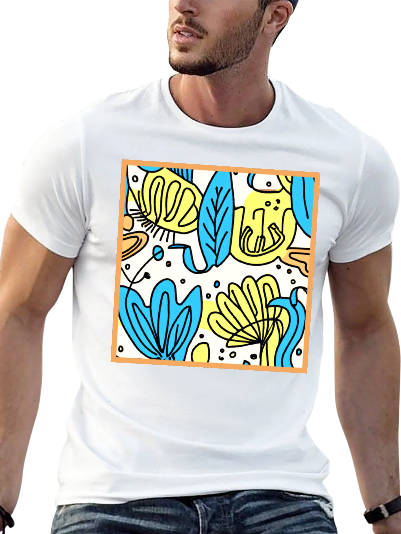 Abstract Floral T-Shirt - Modern Graphic Tee
