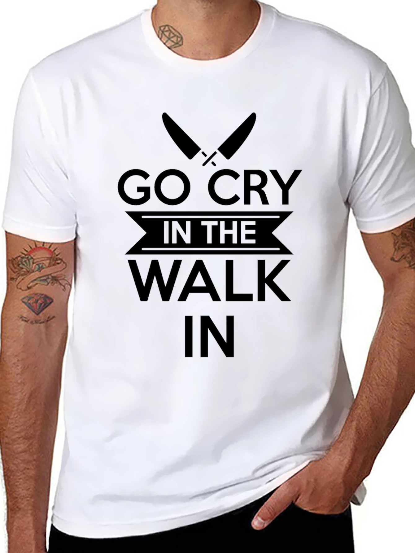 Go Cry in the Walk In Black Graphic Tee