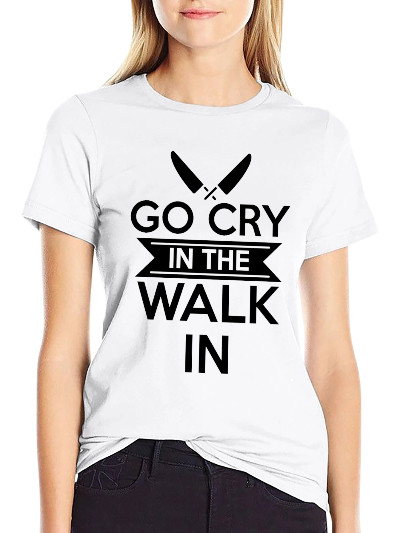 Go Cry in the Walk In Black Graphic Tee